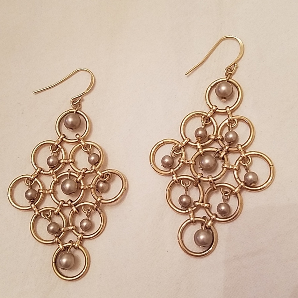 Gold Beaded Earings